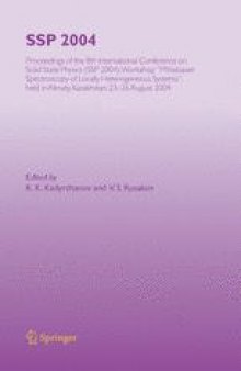 SSP 2004: Proceedings of the 8th International Conference on Solid State Physics (SSP 2004), Workshop “Mössbauer Spectroscopy of Locally Heterogeneous Systems”, held in Almaty, Kazakhstan, 23–26 August 2004