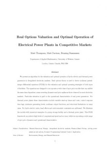 Real Options Valuation and Optimal Operation of Electrical Power Plants in Competitive Markets (Good Simulation)