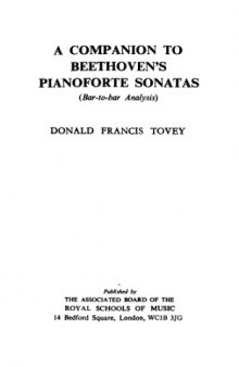 A Companion to Beethoven's Pianoforte Sonatas: Complete Analyses