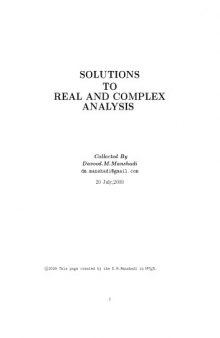 Solutions to real and complex analysis