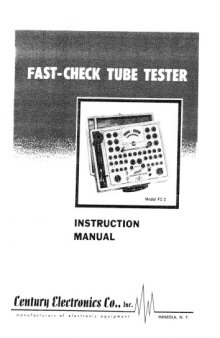 Century Electronics FC-2 Fast-Check Tube Tester manual