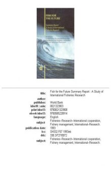Fish for the future summary report: a study of international fisheries research