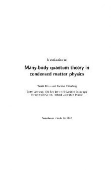 Many-body quantum theory in condensed matter physics