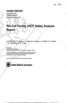 Hot Cell Facility - Safety Analysis Report