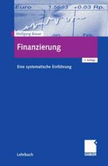 Finanzierung: Eine systematische Einführung