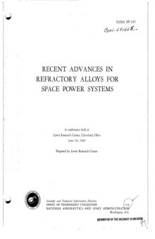 Recent Advances in Refrarctory Alloys for Space Power Systems