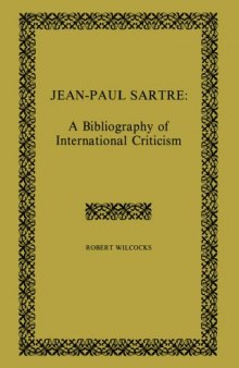 Jean-Paul Sartre: A Bibliography of International Criticism