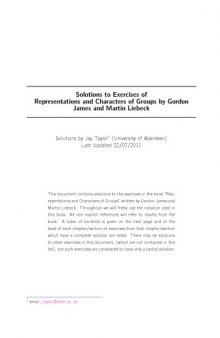 Solutions to Exercises of: Representations and Characters of Groups by Gordon James and Martin Liebeck (version 25 Jul 2011)