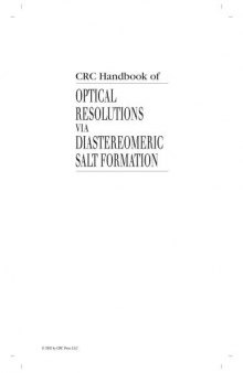 CRC Handbook of Optical Resolutions via Diastereomeric Salt Formation