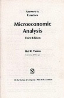 Solution Manual to Microeconomic Analysis, 3rd Edition