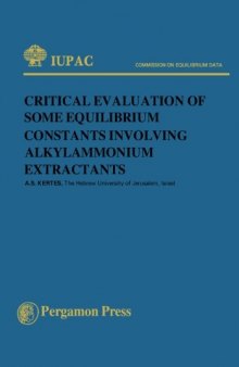 Critical Evaluation of Some Equilibrium Constants Involving Alkylammonium Extractants. Commission on Equilibrium Data