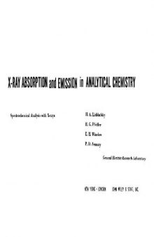 X-Ray Absorption and Emission In Analytical Chemistry