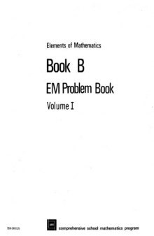 Elements of Mathematics Book B EM Problem Book Volume I