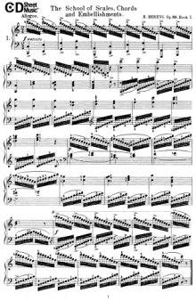 The school of scales, chords and embellishments; twenty-eight studies arranged for the piano
