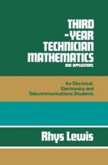 Third-year Technician Mathematics and Applications: for Electrical, Electronics and Telecommunications Students