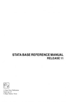 Stata 11 Base Reference Manual