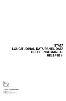 Stata Longitudinal-Data Panel-Data Reference Manual: Release 11