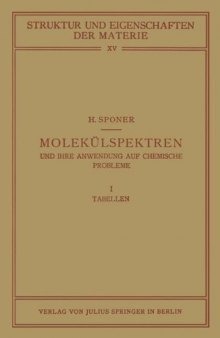 Molekülspektren und ihre Anwendung auf Chemische Probleme