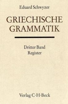 Handbuch der Altertumswissenschaft, Bd.1 3, Griechische Grammatik: Register