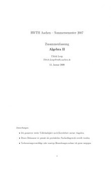 Zusammenfassung Algebra II