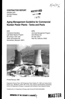 Aging Mgmt Guidelines for Coml Nucl Powerplants [tanks, pools]