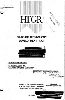 HTGR - Graphite Technology Development Plan