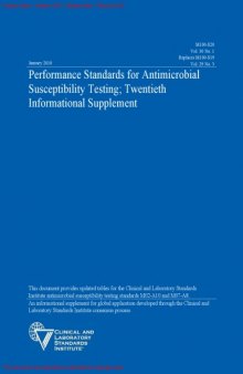 Performance Standards for Antimicrobial Susceptibility Testing: Twentieth Informational Supplement