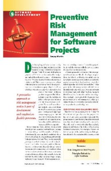 Preventive Risk Management for Software Projects