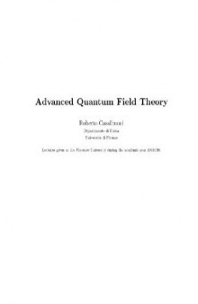 Lectures on advanced quantum field theory (lecture notes, web draft 1999)