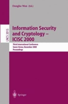 Information Security and Cryptology — ICISC 2000: Third International Conference Seoul, Korea, December 8–9, 2000 Proceedings