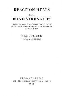 Reaction Heats and Bond Strengths