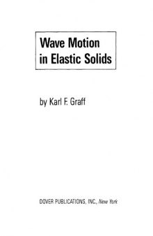 Wave motion in elastic solids