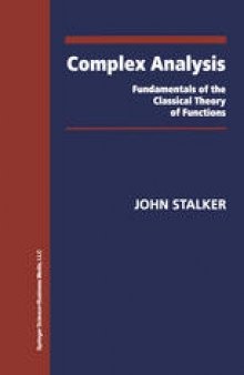 Complex Analysis: Fundamentals of the Classical Theory of Functions