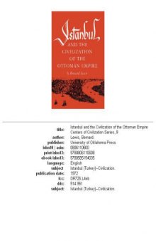 Istanbul and the Civilization of the Ottoman Empire (Centers of Civilization Series)