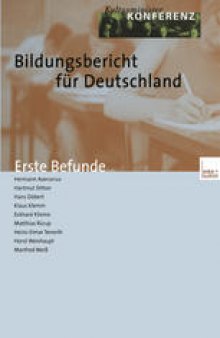 Bildungsbericht für Deutschland: Erste Befunde