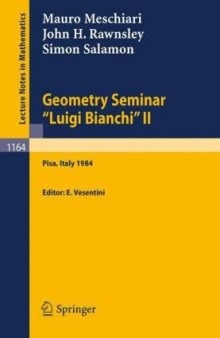 Geometry Seminar Luigi Bianchi II-1984