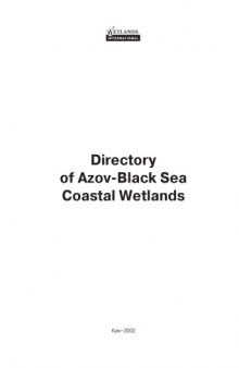 Directory of Azov-Black sea coastal wetlands
