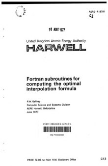 Fortran Subroutines for Computing the Optimal Interpolation Formula  
