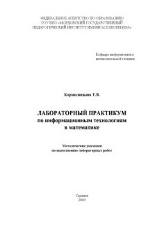 Лабораторный практикум по информационным технологиям в математике. Методические указания по выполнению лабораторных работ