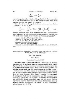 Remarks on a Paper Note on the Nature of Cosmic Rays, by Paul S. Epstein