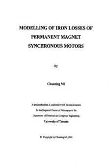 Modelling of iron losses of permanent magnet synchronous motors