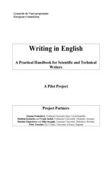 Writing in English: a Practical Handbook for Scientific and Technical Writers