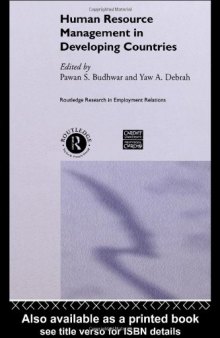 Human Resource Management in Developing Countries (Routledge Research in Employment Relations, 5)