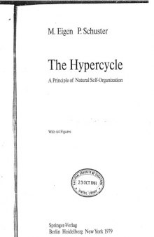 The Hypercycle: A Principle of Natural Self-Organization