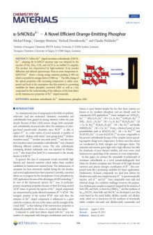 Chemistry of Materials. 2011, 23: 1694–1699 alpha-SrNCN:Eu2+ - A Novel Efficient Orange-Emitting Phosphor