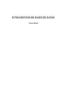 Fundamentos de Bases de Datos - 4ta Edicion  Spanish