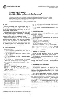 Standard Specification for Steel Wire, Plain, for Concrete Reinforcement1