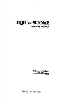 Fiqh Us-Sunnah:(volume 2) At-Tahara and As-Salah