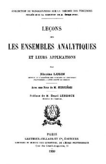 Lecons sur les ensembles analytiques