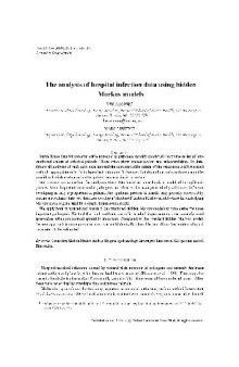 The analysis of hospital infection data using hidden Markov models